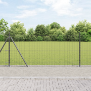 vidaXL Staketstolpar med Bottenplattor 13 st Ø32mm 90cm Galvaniserat S...
