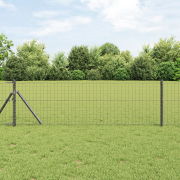 vidaXL Euro-staket Grå 0.8x10 m Stål