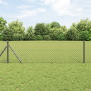 vidaXL Chain Link Fence Grå 0.8x10 m Stål