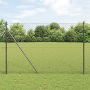 vidaXL kedjestängsel grå 1.6x10 m stål