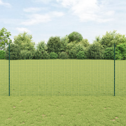 vidaXL Stängselstolpar 5 st U-kanal Grön 150 cm Stål