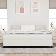 vidaXL Sängram Grädde 200x200 cm Corduroy Tyg