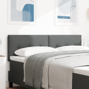 vidaXL Sänggavel Knappad Mörkgrå 140 cm Tyg