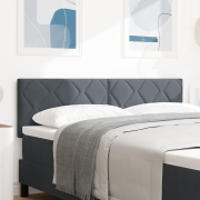 vidaXL Mörkgrå Sänggavel med Diamantblock Design (144 cm) – Sammet