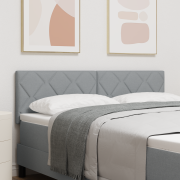 vidaXL Sänggavel med diamantblockdesign, Ljusgrå, 160 cm, Tyg