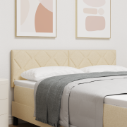 vidaXL Huvudgavel med Diamantblock Design i Grädde, 160 cm, Tyg