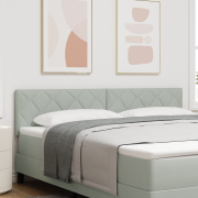 vidaXL Ljusgrå Diamond Blocks Design Sänggavel, 180 cm, Sammet