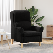 vidaXL Ergonomisk Fåtölj Svart Tyg, Trä Standard Ergonomisk