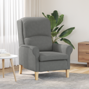 vidaXL Mörkgrå fåtölj Mörkgrå Tyg och trä Standard Ergonomisk Fåtölj