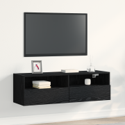 vidaXL TV-väggskåp svart ek 100x30x30 cm konstruerat trä