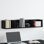 vidaXL Vägghylla för CD svart ek 100x18x18 cm konstruerat trä