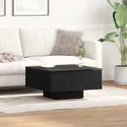 vidaXL Kaffebord Svart Ek 60x60x31,5 cm Ingenjörat Trä