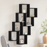 vidaXL Väggskåp svart ek 90x15x119,5 cm konstruerat trä