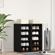 vidaXL Skoskåp 2 st Svart Ek 32x35x70 cm Byggt av trä