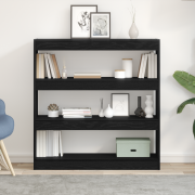 vidaXL Bokhylla/ rumsavdelare svart ek 100x30x103cm konstruerat trä