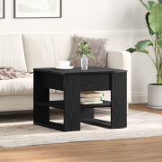 vidaXL Svart Ek Kaffeebord 55,5x55x45 cm Tillverkat av Konstruerat Trä