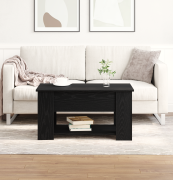 vidaXL Svart Ek Kaffeebord 79x49x41 cm tillverkat av konstruerat trä