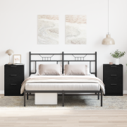 vidaXL Nattduksbord 2 pcs Svart ek 40 x 65 x 65 cm Konstruerat trä