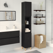 vidaXL Badrumsskåp svart ek 30x30x190 cm konstruerat trä