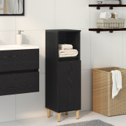 vidaXL Badrumsskåp svart ek 30x30x100 cm konstruerat trä