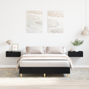 vidaXL Sängram 120x190 cm svart ek konstruerat trä
