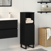 vidaXL Badrumsskåp svart ek 30x30x100 cm konstruerat trä