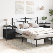 vidaXL Sängbord 2 st svart ek 44x45x60 cm konstruerat trä