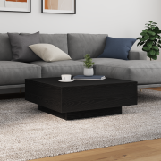 vidaXL Soffbord med LED-lampor svart ek 80x80x31 cm