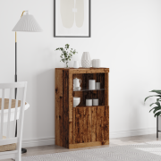 vidaXL Sideboard med LED-lampor återvunnet trä 60,5x37x100 cm