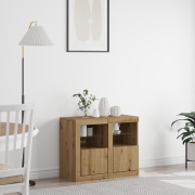 vidaXL Side Cabinets med LED-lampor 2 st Artisan Ek 41x37x67 cm