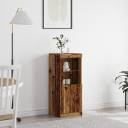 vidaXL Sideboard med LED-lampor återvunnet trä 41x37x100 cm
