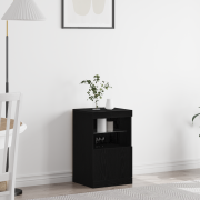 vidaXL Sideboard med LED-lampor svart ek 41x37x67 cm