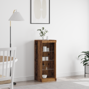 vidaXL Skåp med LED-ljus Gamla trä 41x37x100 cm