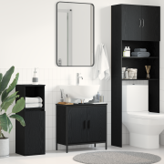 vidaXL Tvättställ för badrum svart ek 60x30x60 cm konstruerat trä