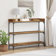 vidaXL Konsolbord återvunnet trä 100x30x80 cm konstruerat trä och stål