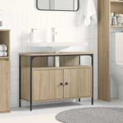 vidaXL Tvättställ för badrum sonoma-ek 80x30x60 cm konstruerat trä