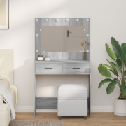 vidaXL Sminkbord Grå sonoma 78.5 x 41 x 135 cm Konstruerat trä