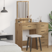 vidaXL Sminkbord med lådor artisan ek 50x41x140 cm