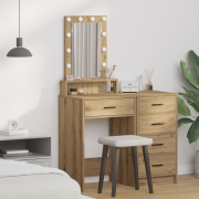 vidaXL Smyckebord med låda Brun 50 x 41 x 140 cm Konstruerat trä