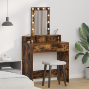 vidaXL Smyckebord med låda Brun 79 x 41 x 140 cm Konstruerat trä