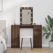 vidaXL Smyckebord med lagring Brun 102 x 33 x 135 cm Konstruerat trä