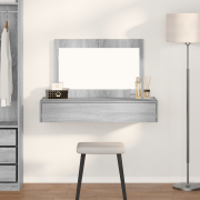 vidaXL Väggmonterat sminkbord grå sonoma 100x40x70 cm