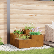 vidaXL Planteringslåda för utomhusbruk 80x80x48cm väderbeständigt stål