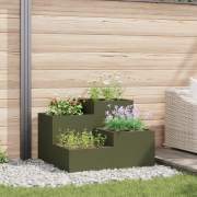 vidaXL Planteringslåda för utomhusbruk 100x100x60 cm olivgrön stål