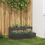 vidaXL Planteringslåda för utomhus 2-skikt 100x60x45 cm svart stål