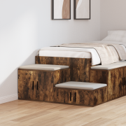 vidaXL Förvaringsskåp rökt ek 118x41x40 cm av konstruerat trä