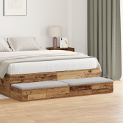 vidaXL Sänglådor Gamla trä 160x36,5x16,5 cm Tillverkat trä
