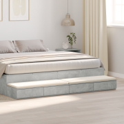 vidaXL Sänglådor betonggrå 180x36,5x16,5 cm konstruerat trä