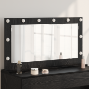 vidaXL Sminkspegel med LED-lampor Svart ek 100x55x18 cm