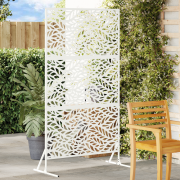 vidaXL Integritetsskärm, Vit, 100x50x180 cm, Stål